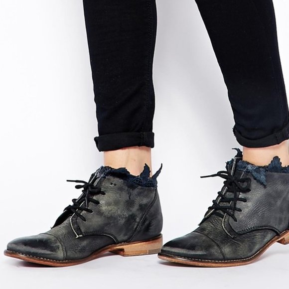 Free People Shoes - Free People Vaughan leather crochet ankle bootie
